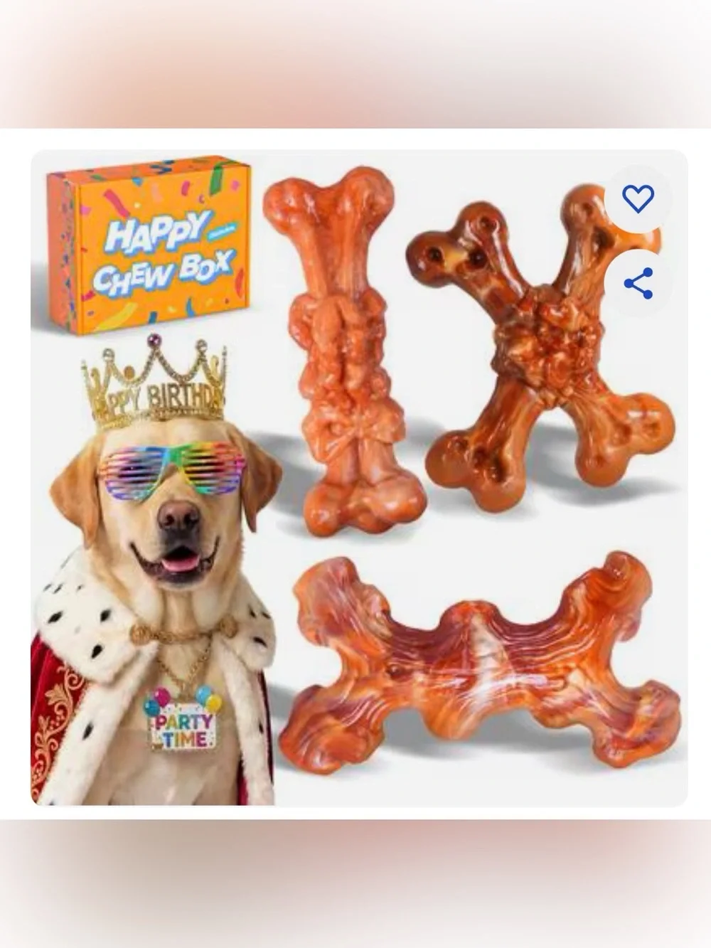Happy Chew Box chienbox bacon flavor dog birthday puppy pets
